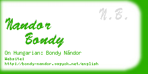 nandor bondy business card