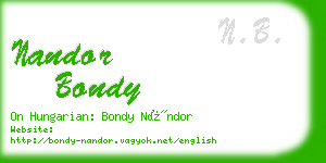 nandor bondy business card